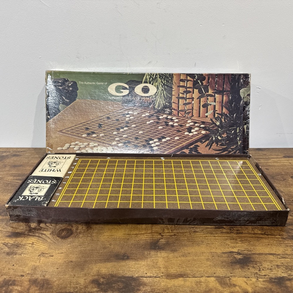 Vintage 1974 The Game of Go by Lowe Board, Stones, Box Milton Bradley